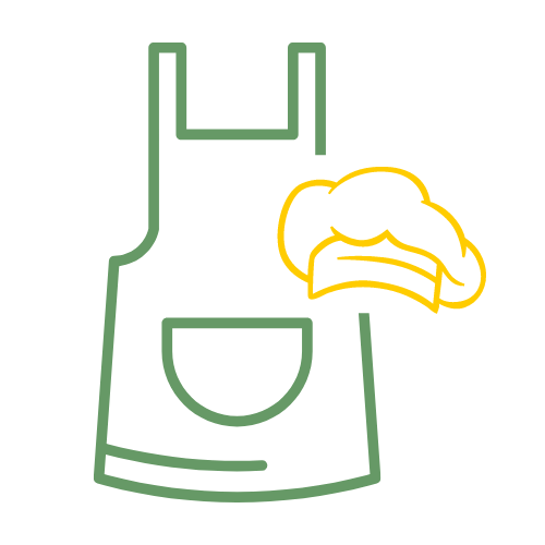 chef curated icon apron and chef's hat